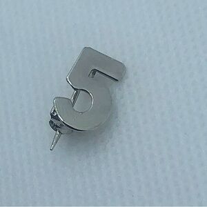 𝅺vintage Sterling Silver Number 5 Mini Brooch Pin 5th Anniversary Birthday .5”